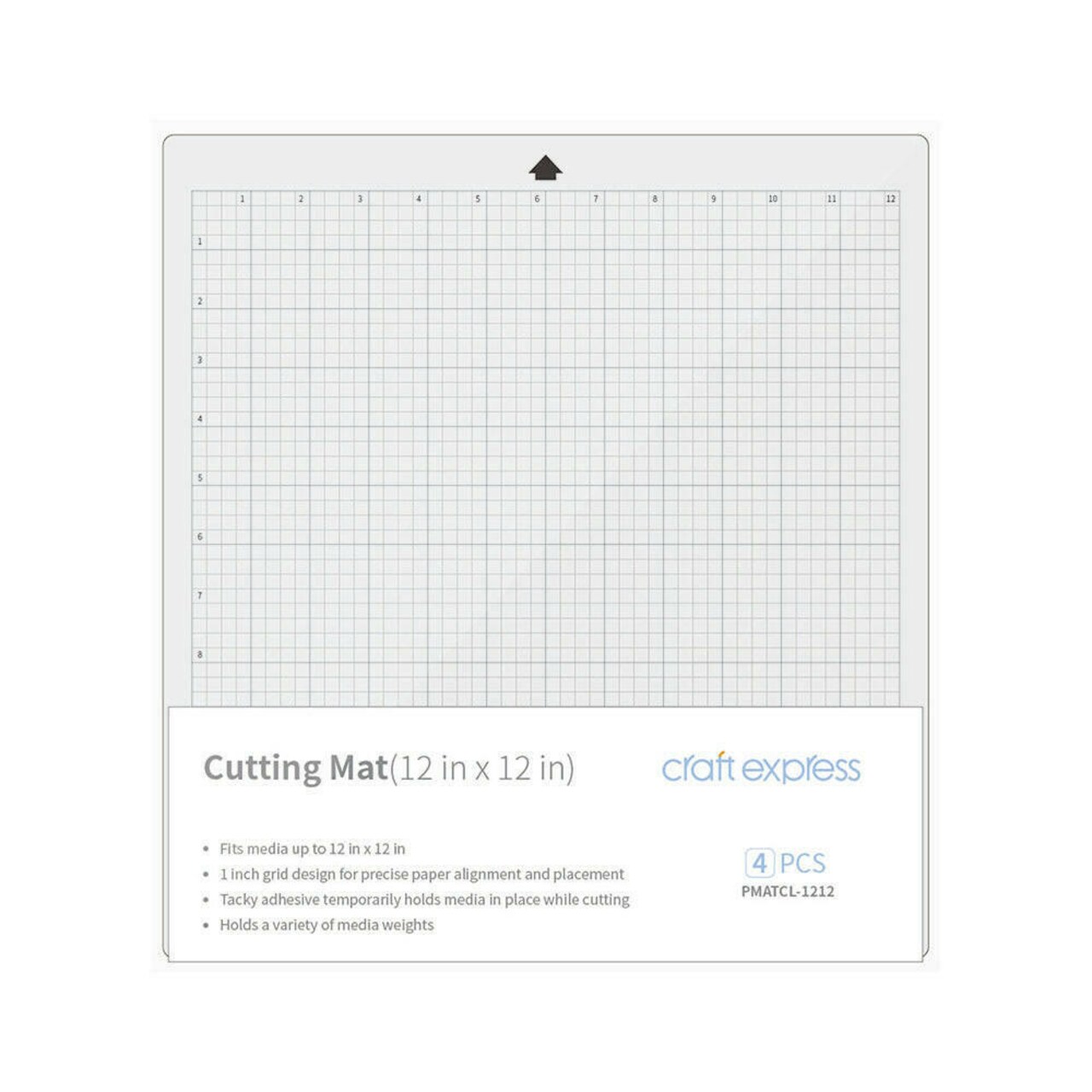 Craft Express 4 Pack 12" x 12" Square Cutting Mats – Reusable & Self-Healing